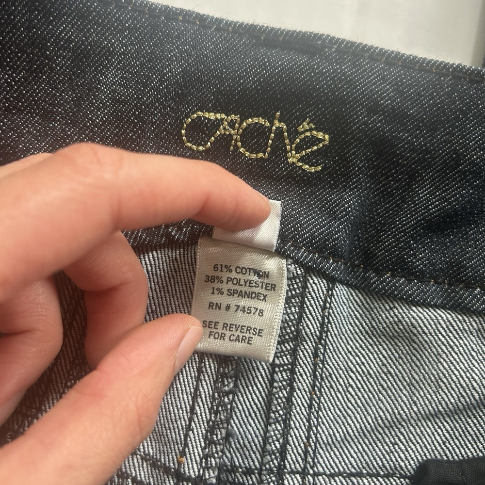 2000s Cache Lace Up Mid Rise Bootcut Jeans Y2K Grunge Indie Sleaze Festival - Picture 4 of 9